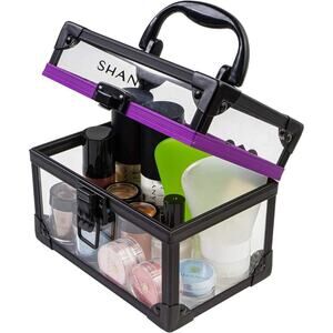 SHANY Cosmetics Case with Secure Closure Clear Black Purple Travel